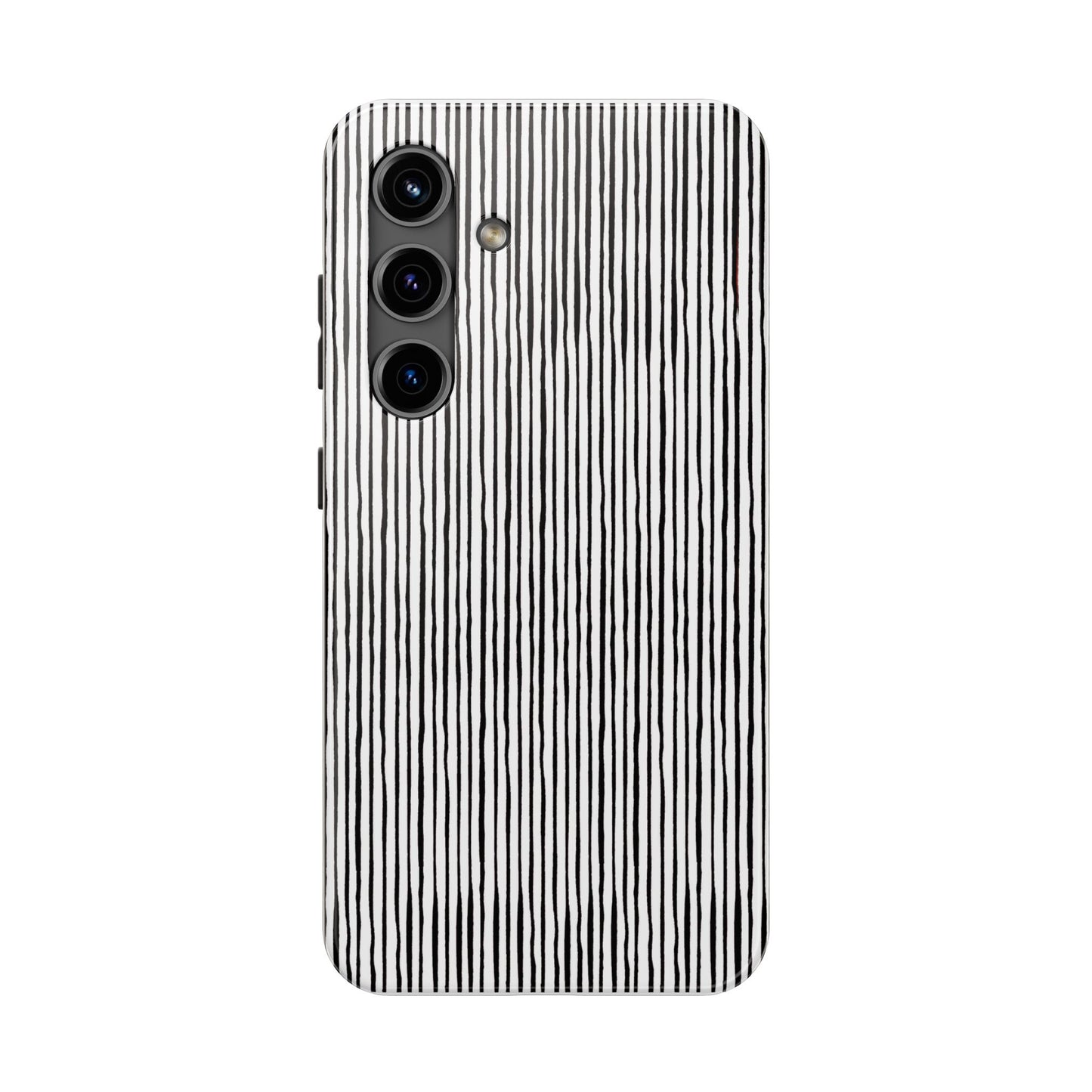 Quirky Pin Stripe White / Black Phone Case