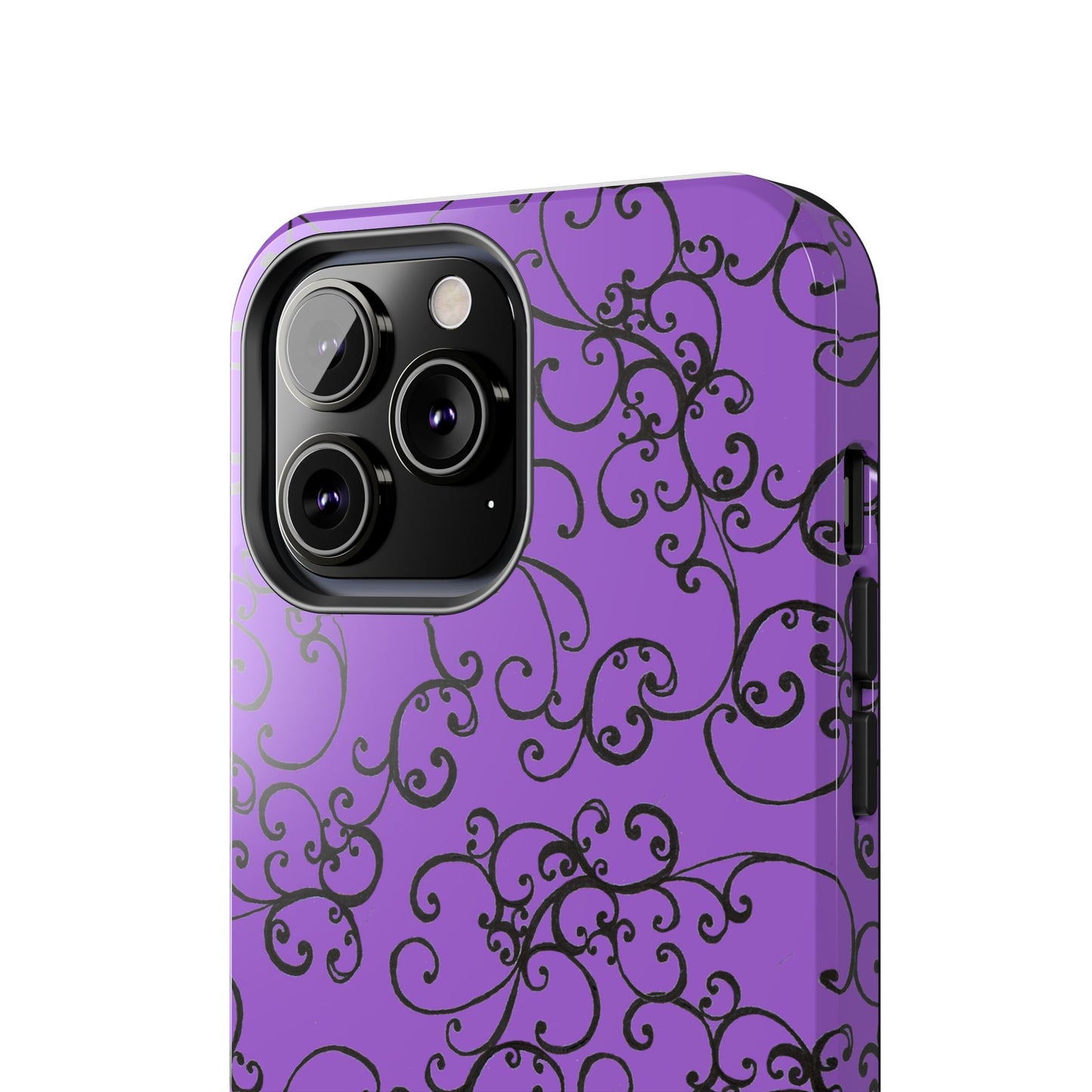 Elegant Scroll Purple / Black Phone Case