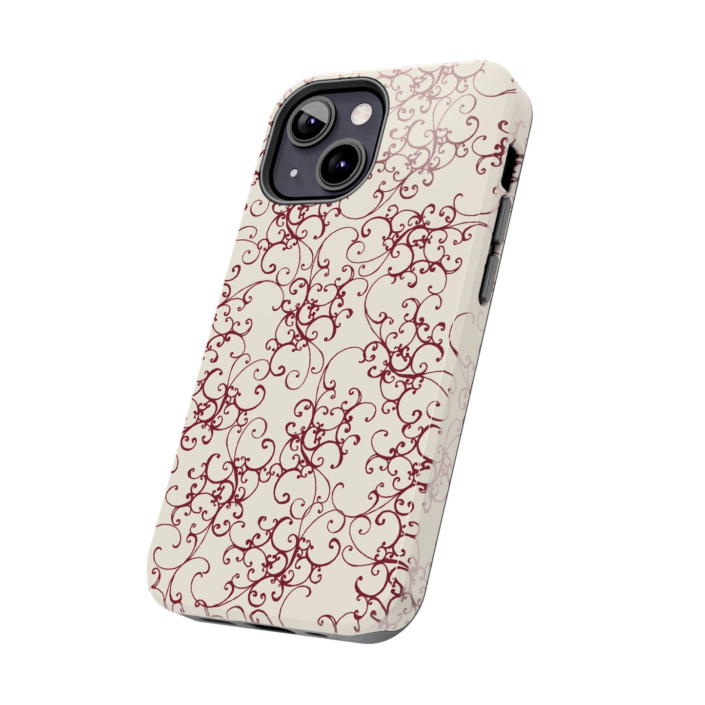 Elegant Scroll Ivory / Red Phone Case