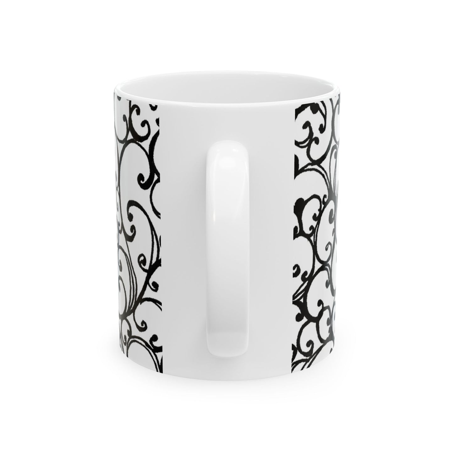 Scrollie White / Black Cup