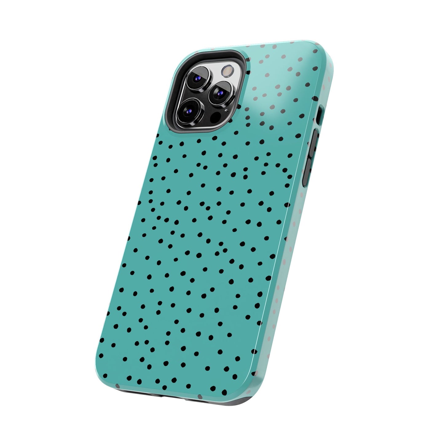 Dinky Dots Turquoise / Black Phone Case
