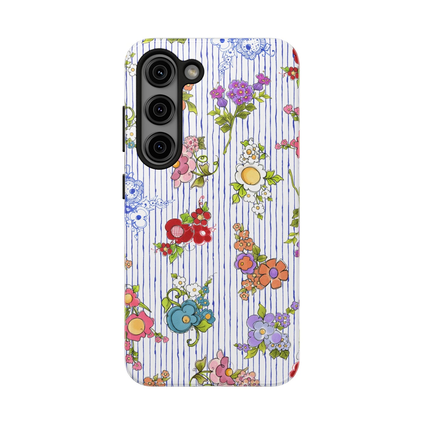 Mixed Bouquets Blue / White Phone Case