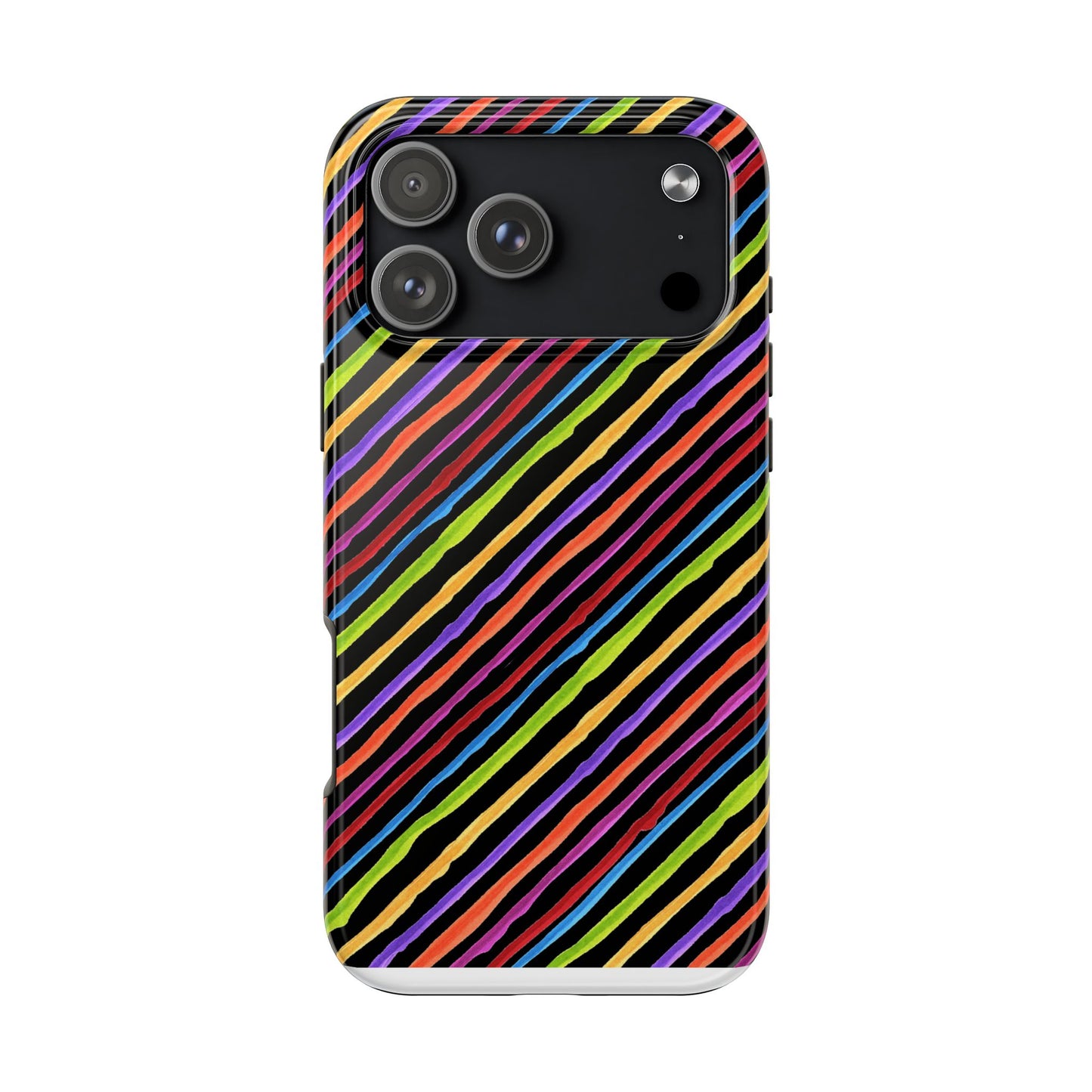 Quirky Bias Stripe Black Phone Case