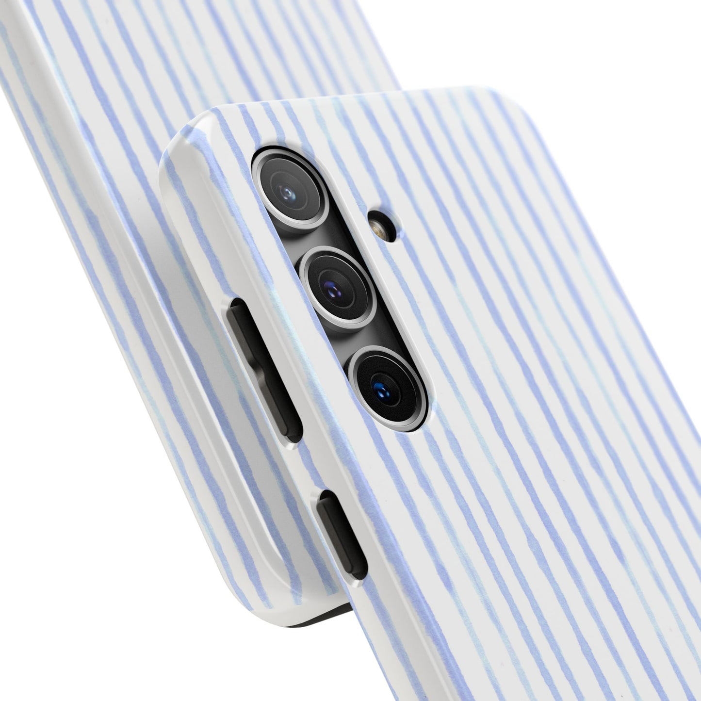 Happy Stripe White / Blue Phone Case
