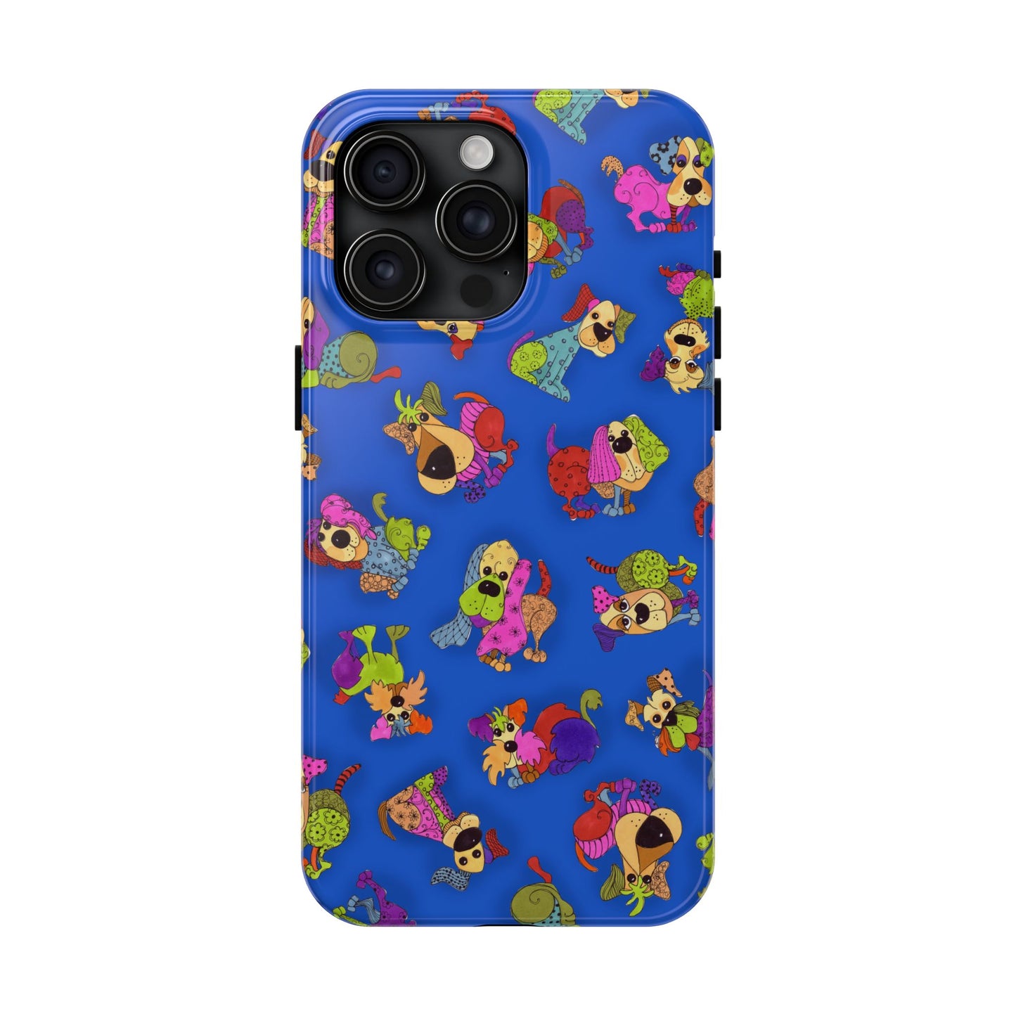 Tossed Happy Dogs Blue Phone Case