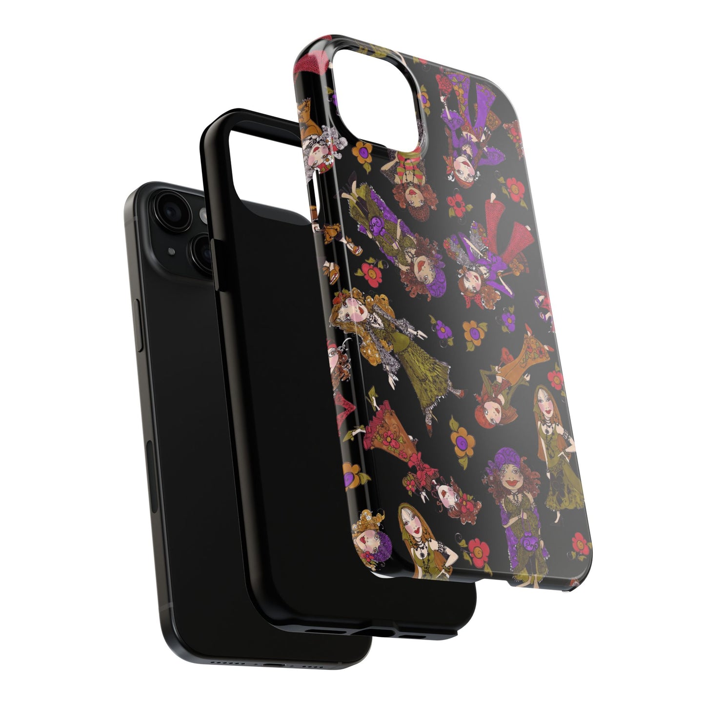 Tossed Gypsies Black Phone Case