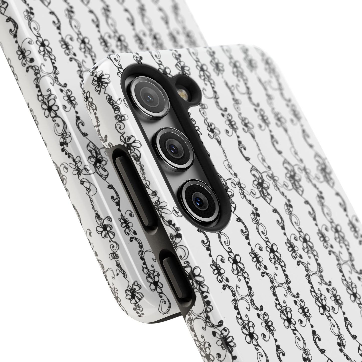 Flower Scroll Stripe Phone Case