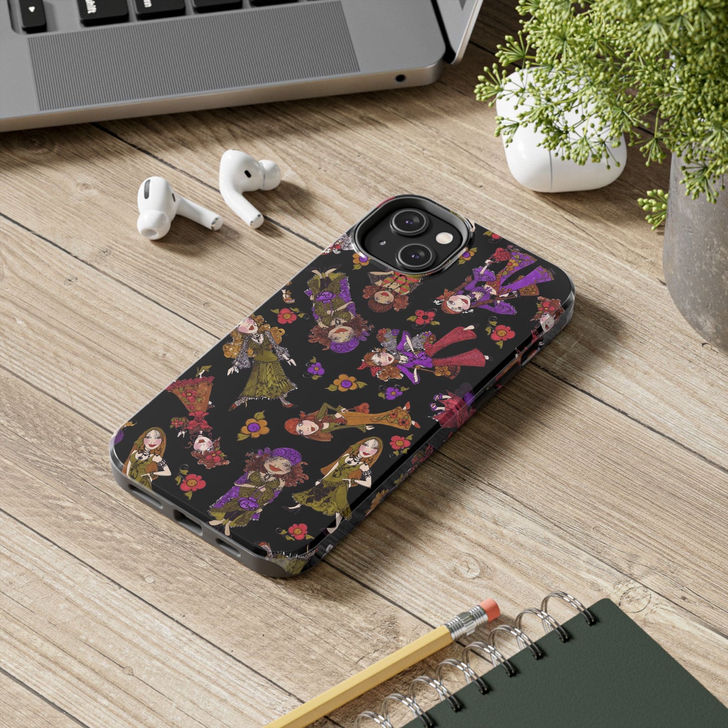 Tossed Gypsies Black Phone Case