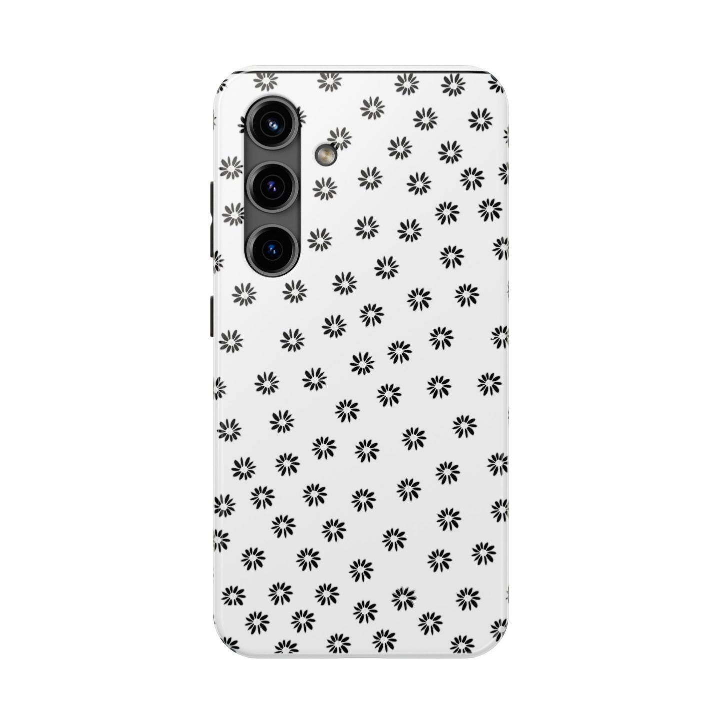 Daisy Dot White / Black Phone Case