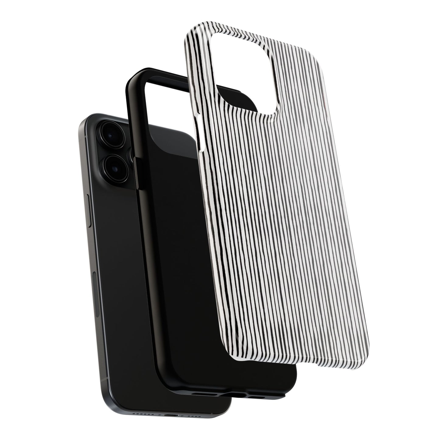 Quirky Pin Stripe White / Black Phone Case