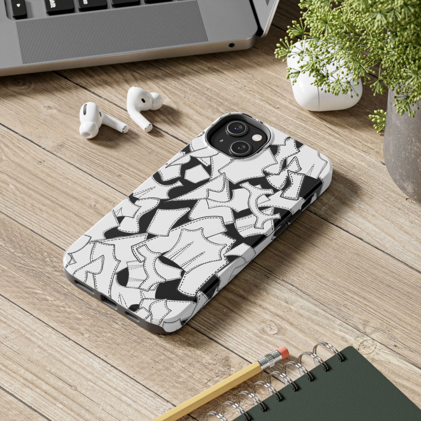 Pattern Pieces Black Phone Case