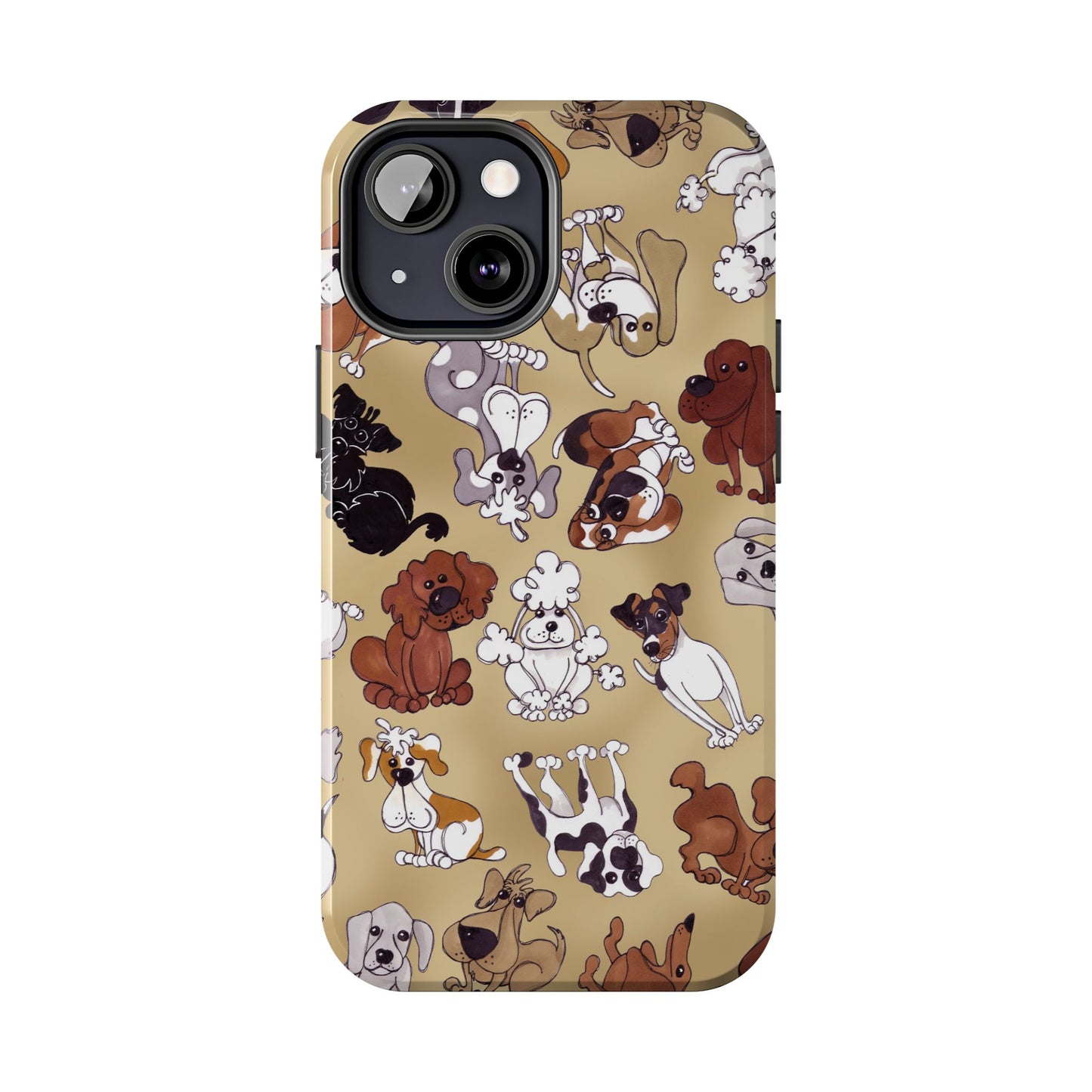 Tossed Doggies Tan Phone Case