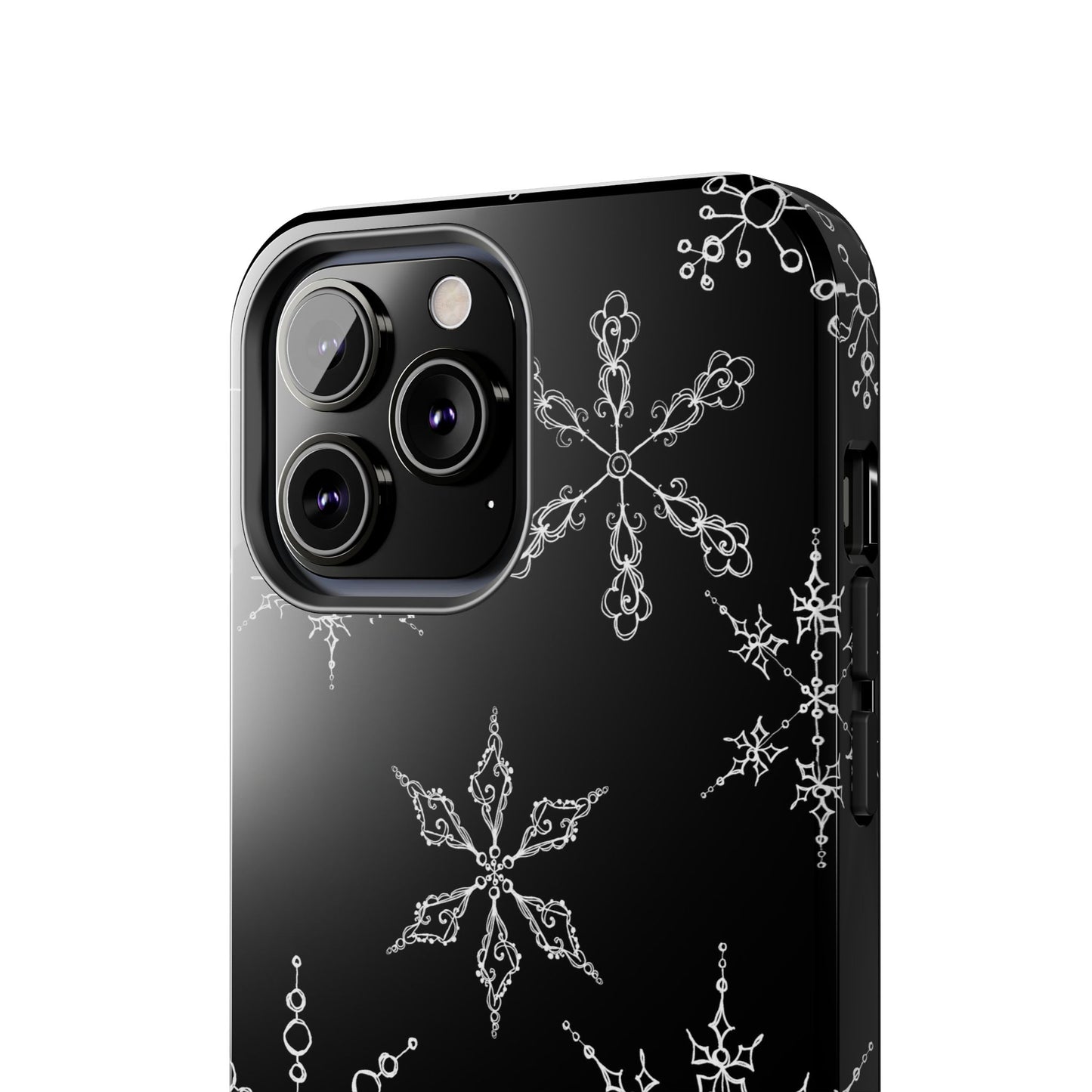 Snowflakes Black Phone Case