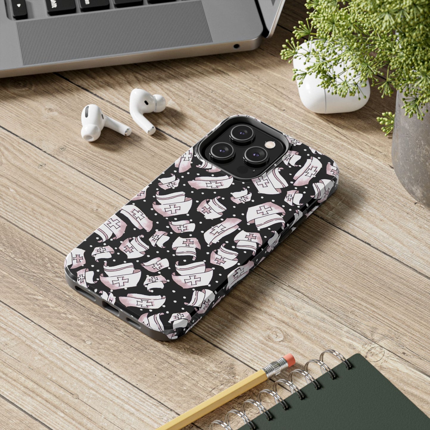 Med Hats Black Phone Case