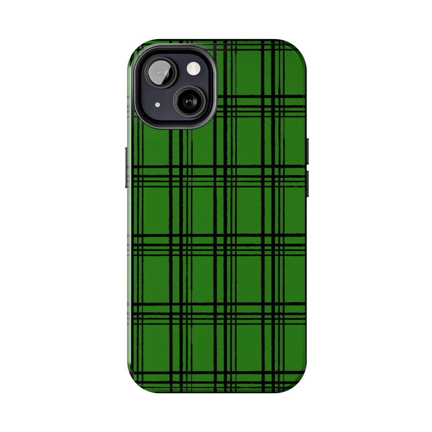 Glad Plaid Green / Black Phone Case