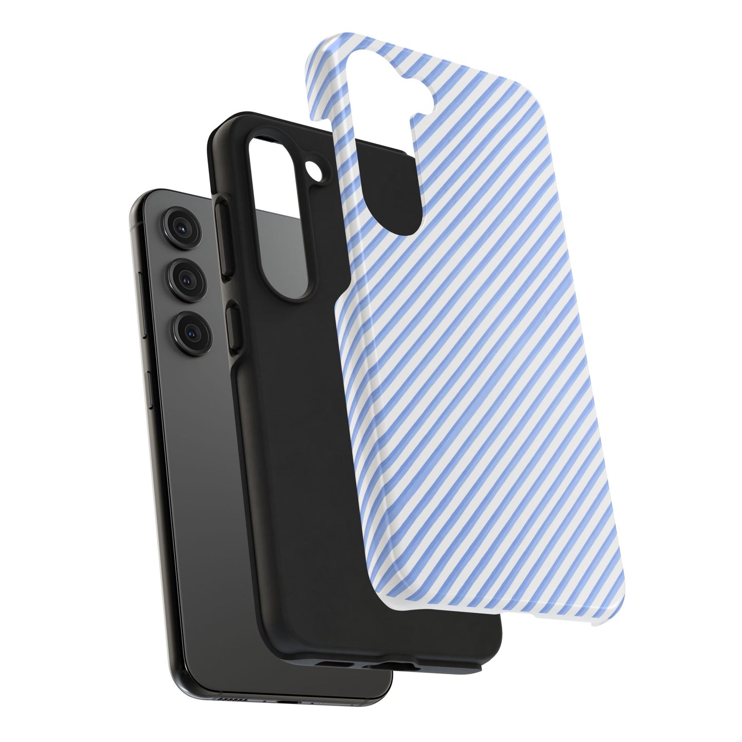 Bias Stripe Blue / White Phone Case