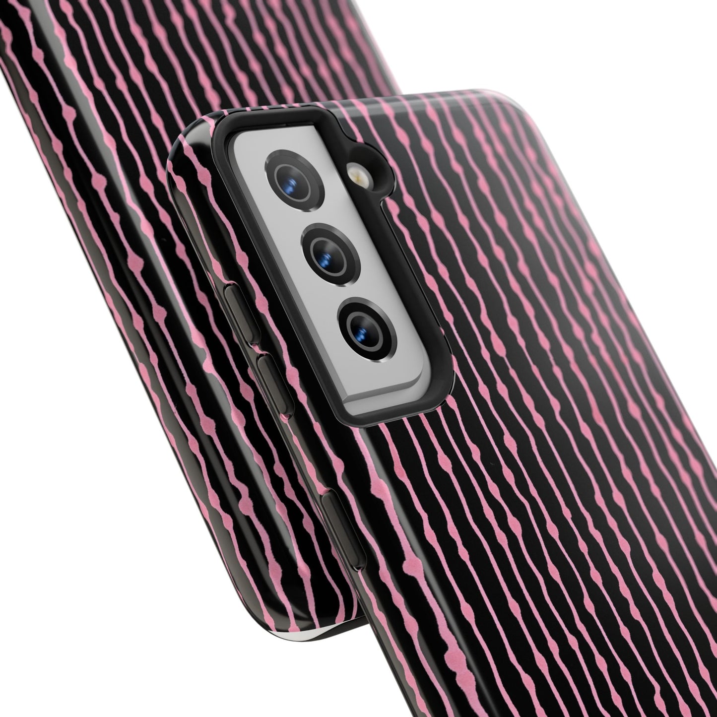 Faux Seersucker Black / Pink Phone Case