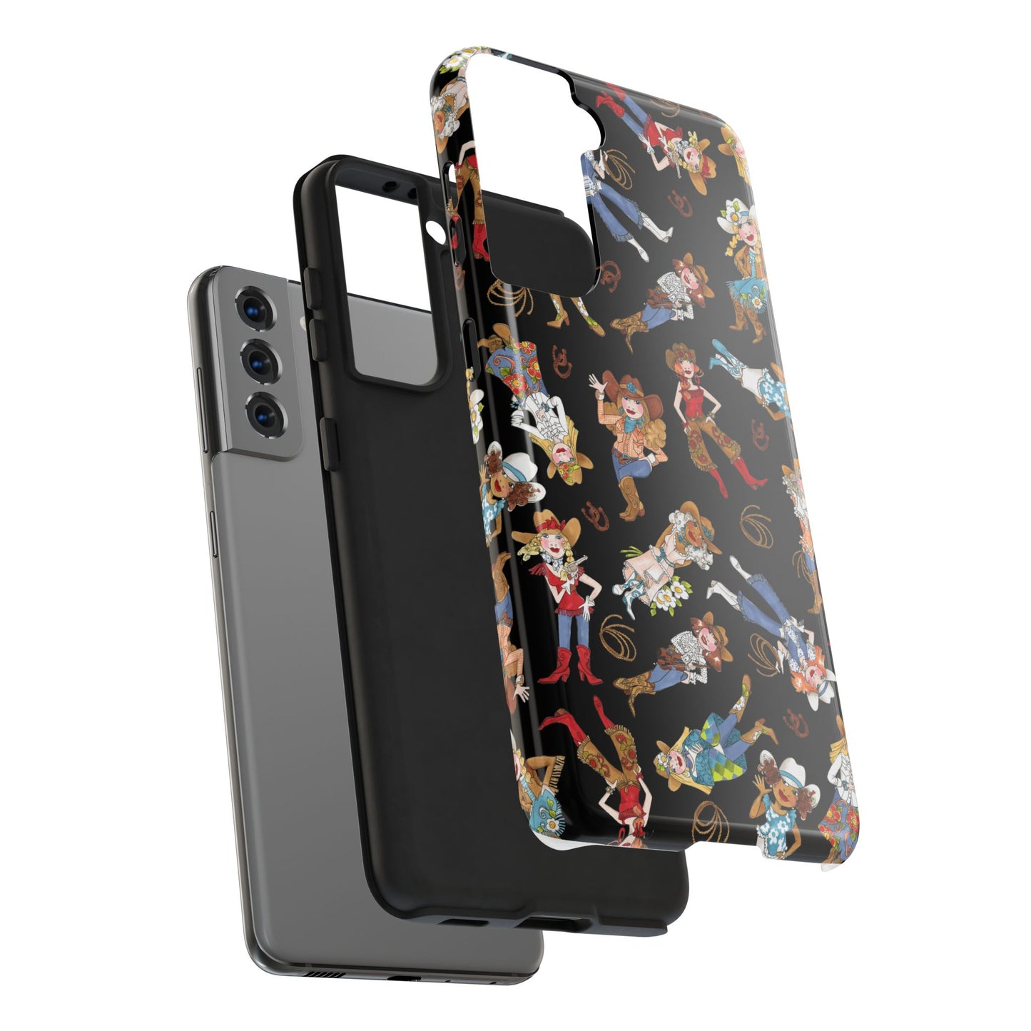 Tossed Cowgirls Black Phone Case