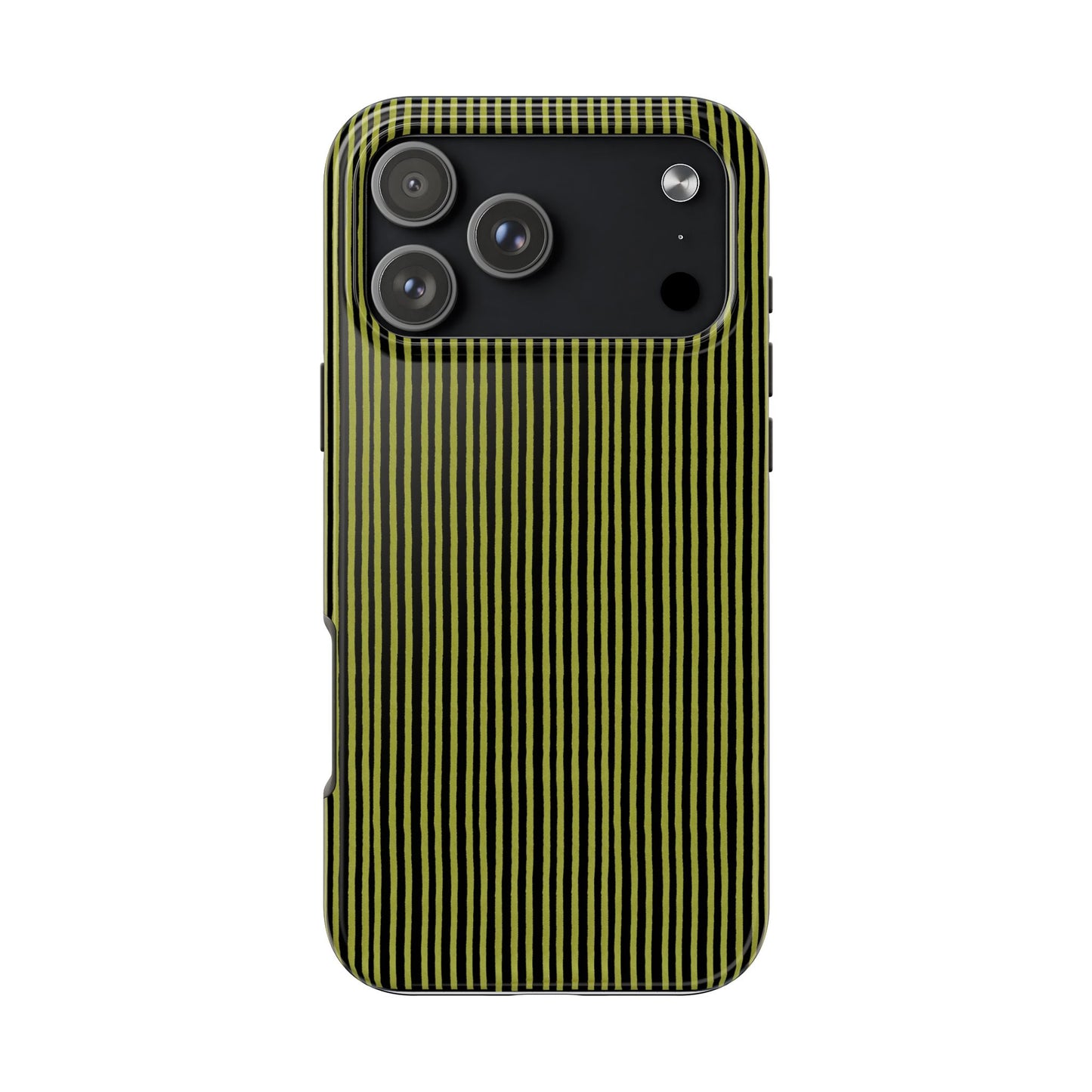 Happy Stripe Green / Black Phone Case