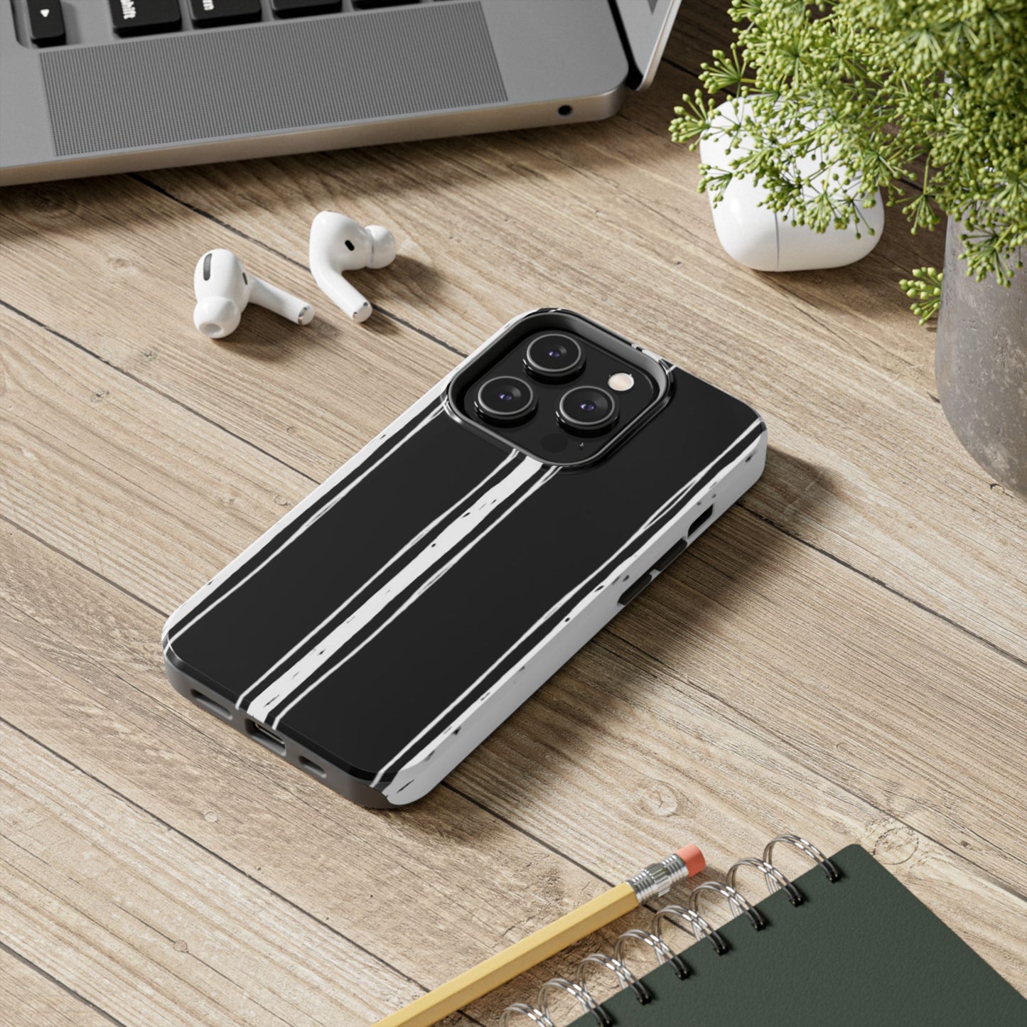 Black / White Stripe Phone Case