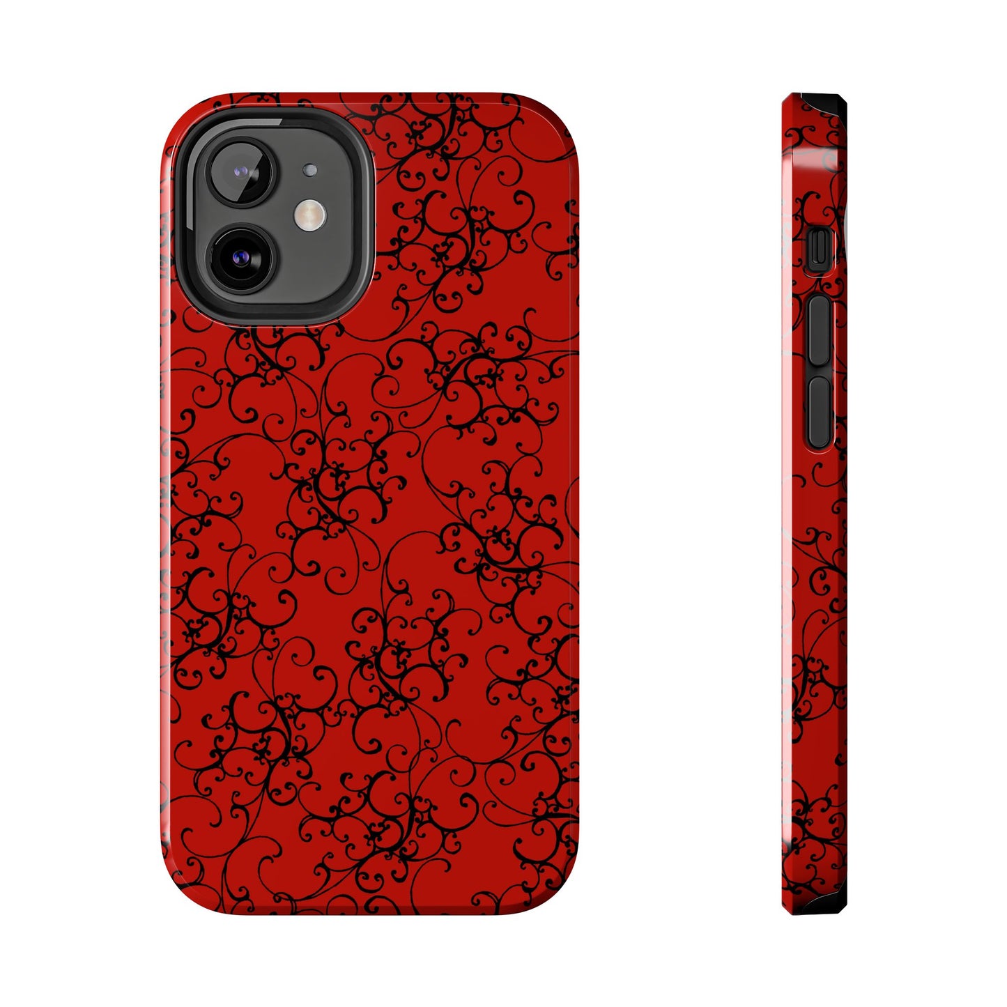 Elegant Scroll Red / Black Phone Case