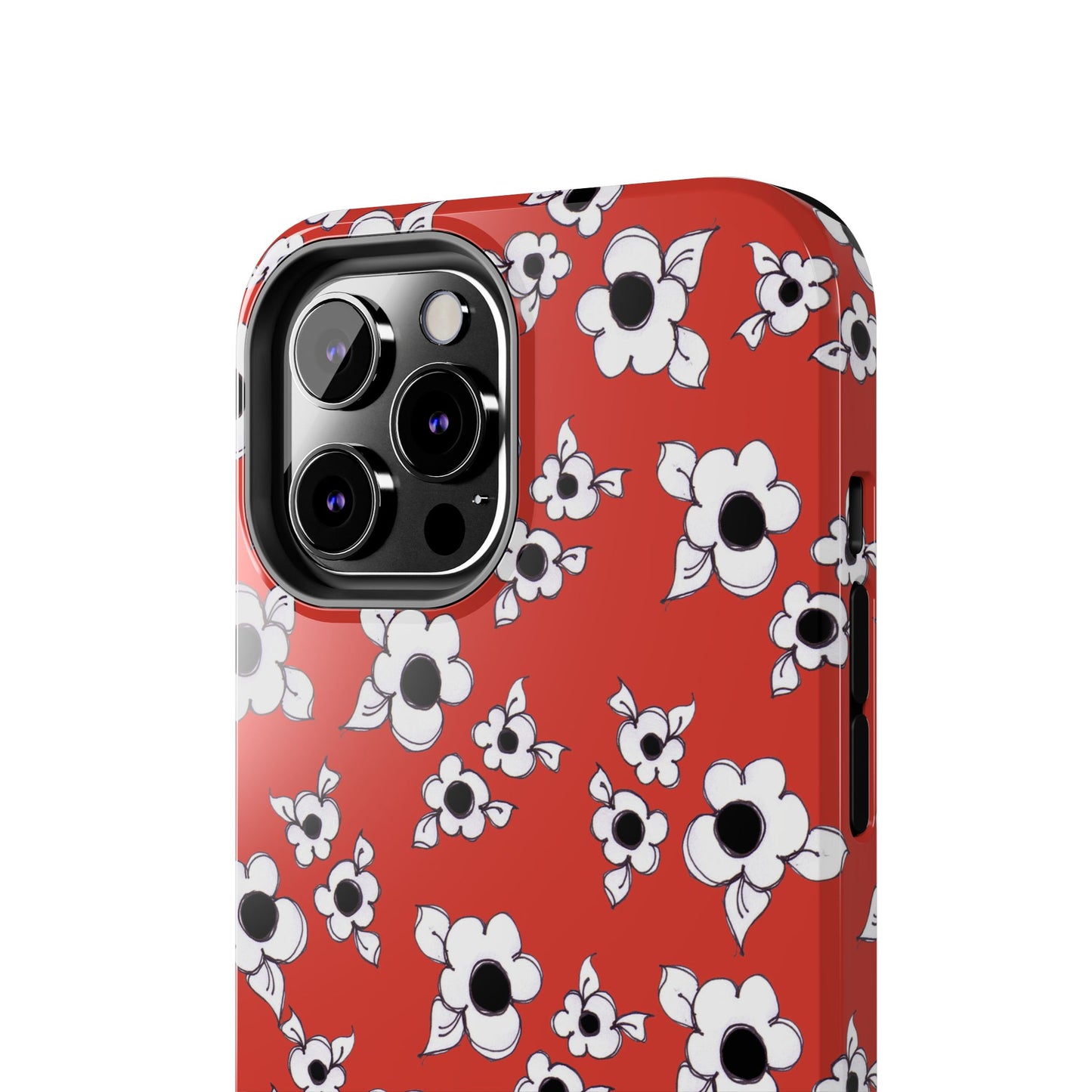 Daisy Cluster Red / Black Phone Case