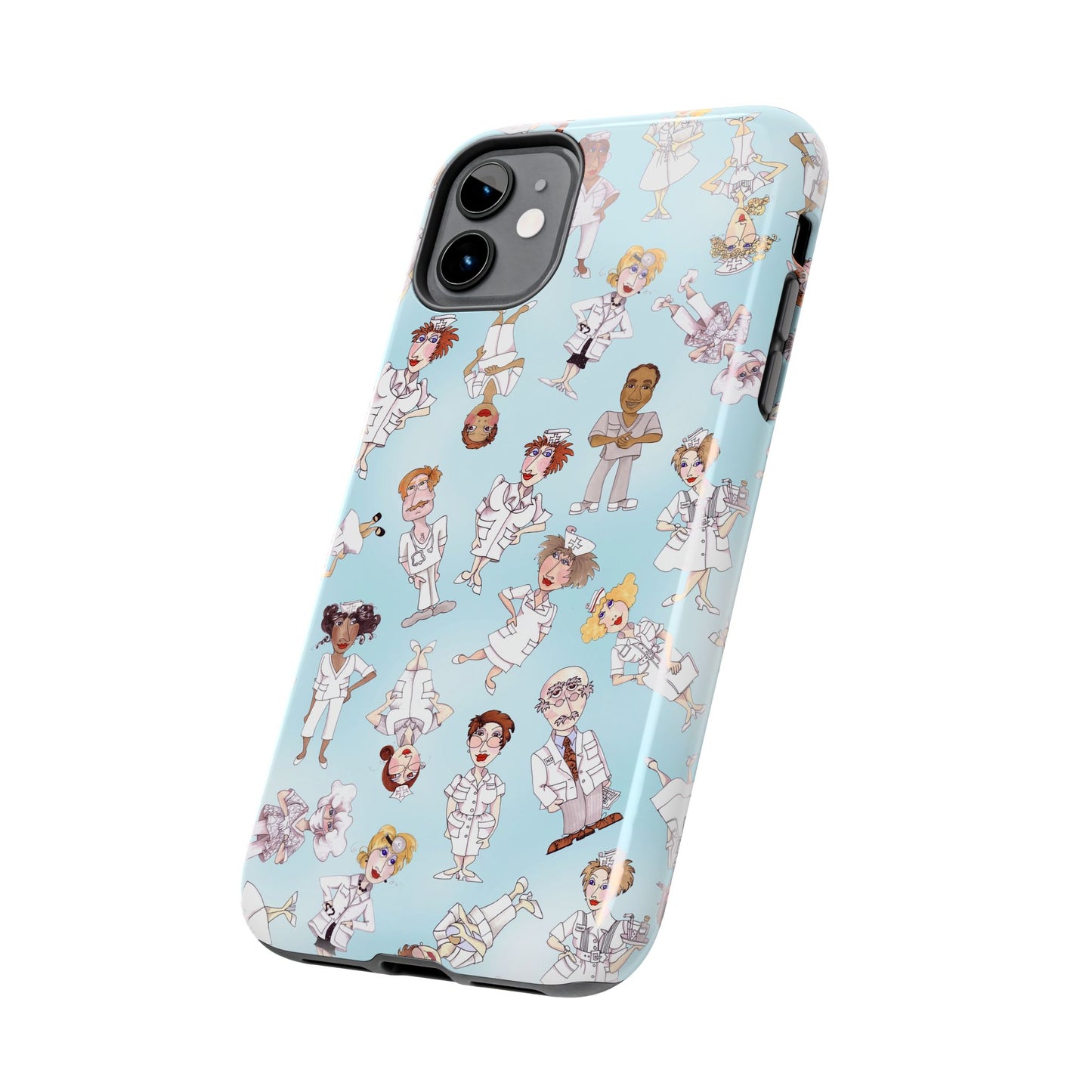 Tossed Nurses Aqua Phone Case