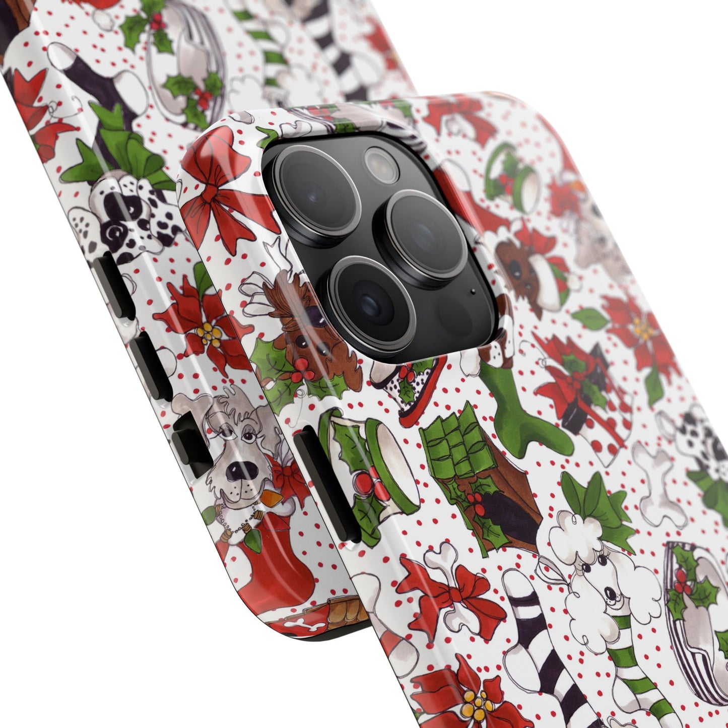 Holiday Fun Toss White / Red Phone Case