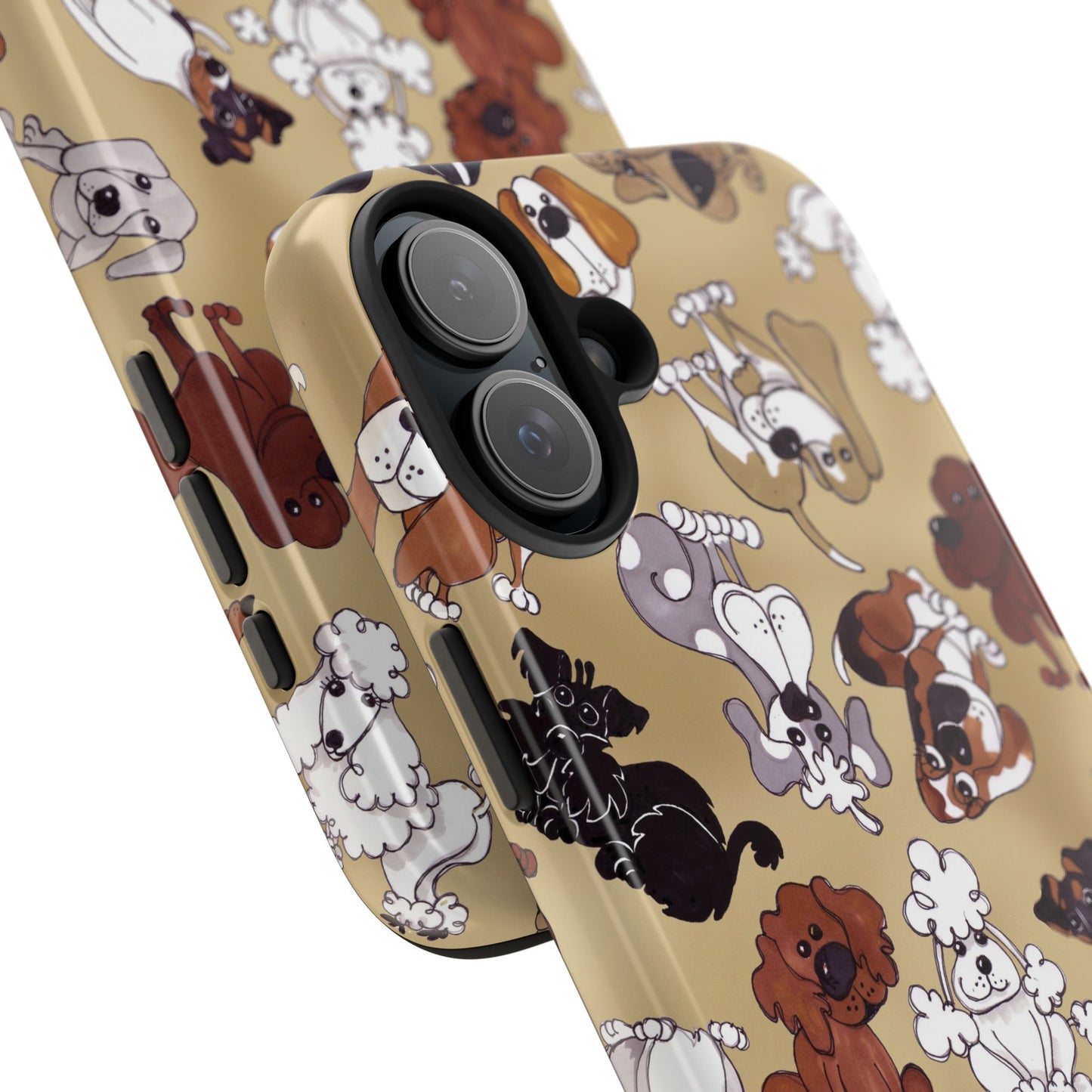 Tossed Doggies Tan Phone Case