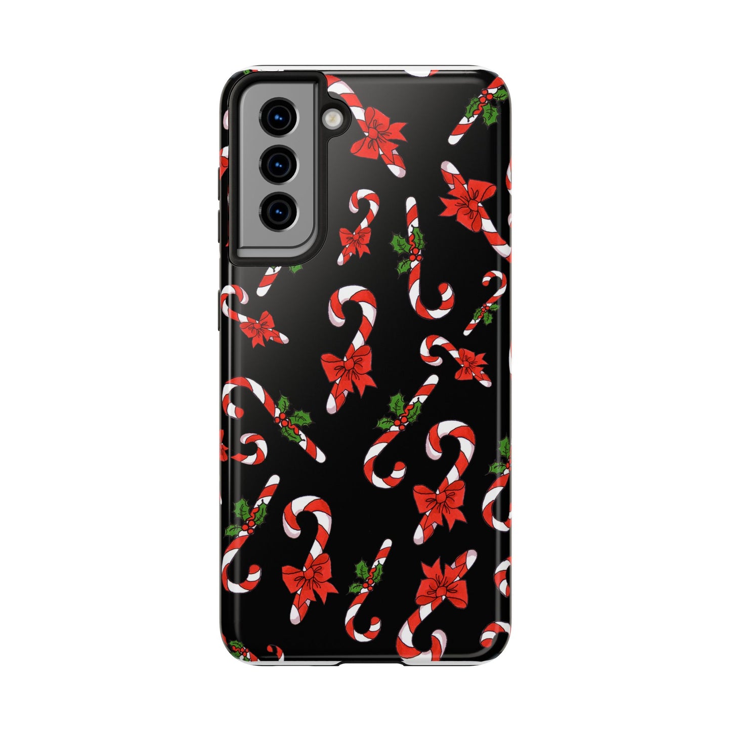 Candy Cane Crowd Black Phone Case