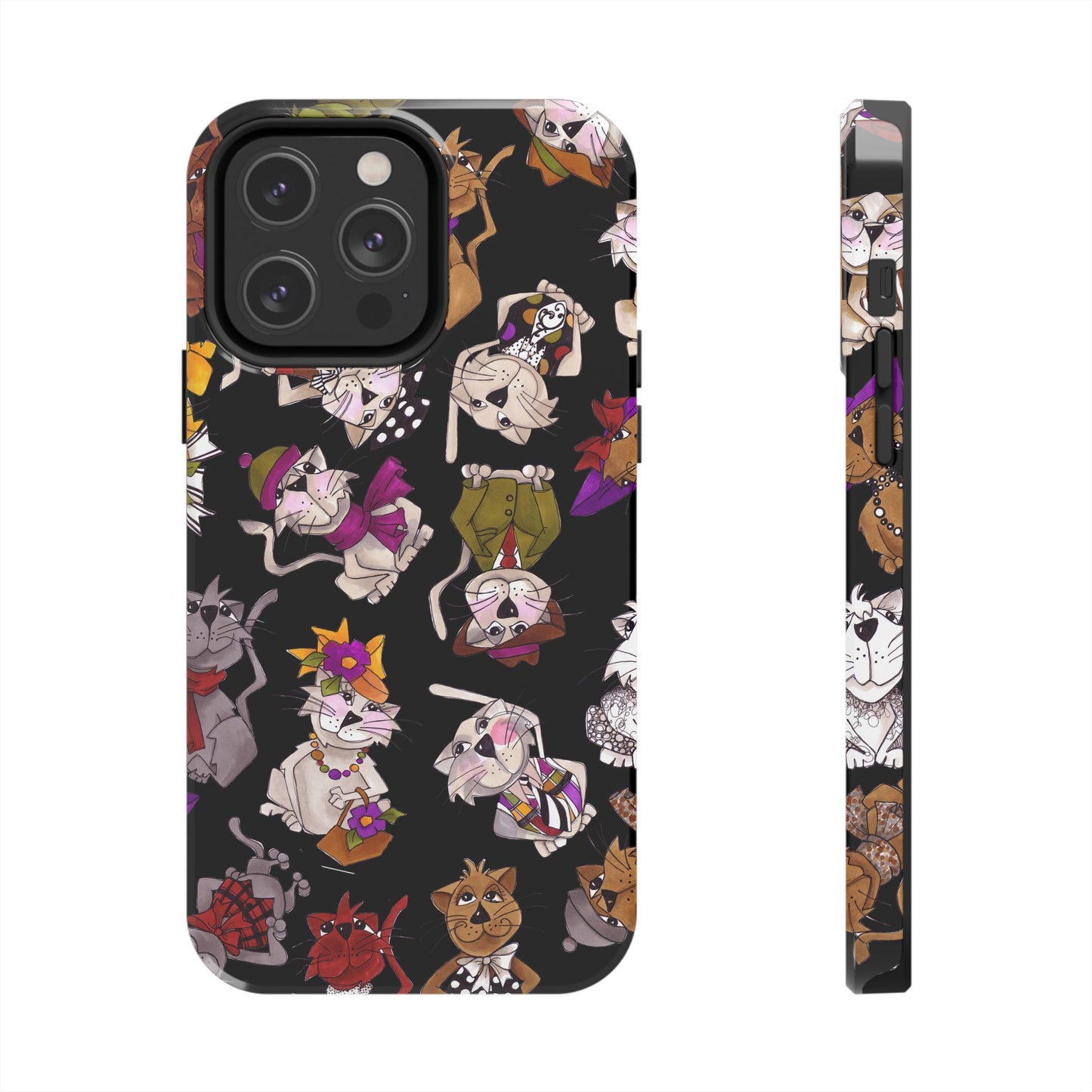 Spice Cats Tossed Black Phone Case