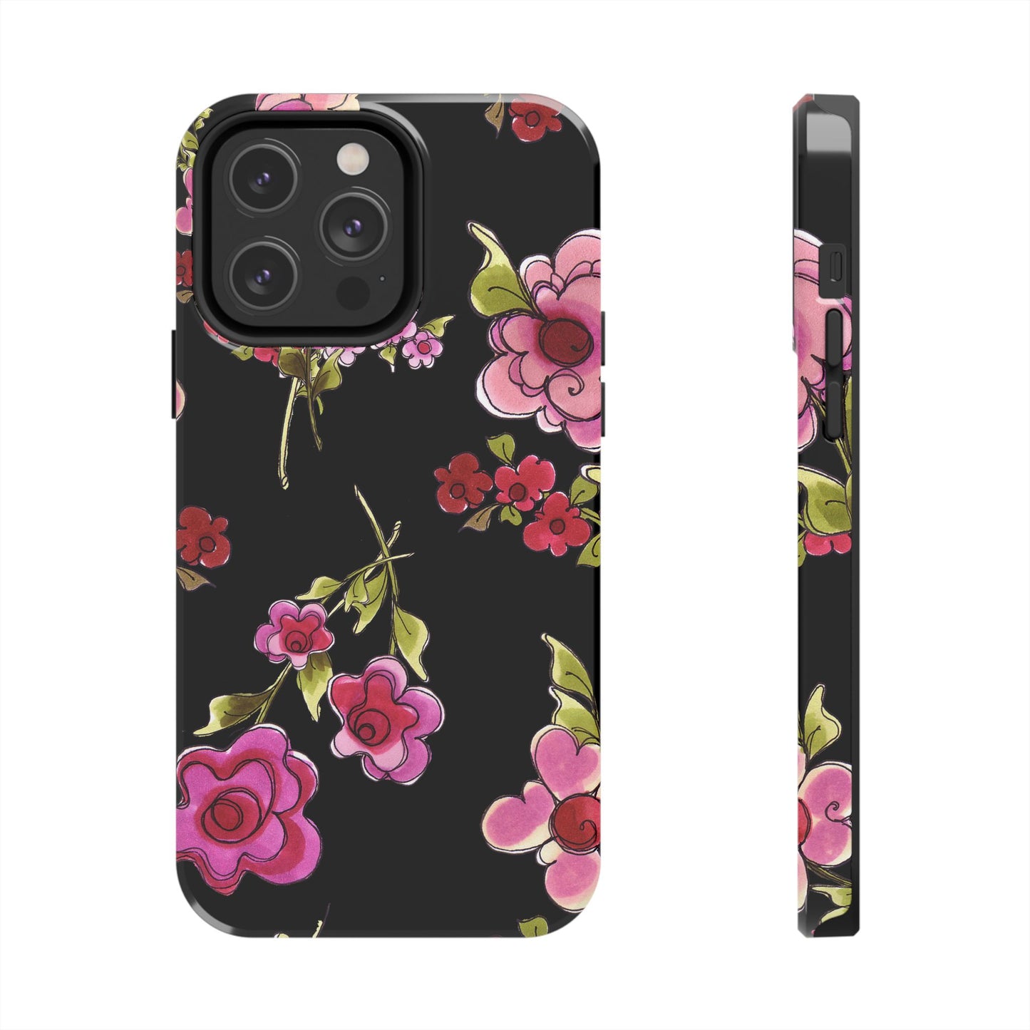 Jumbo Floral Black Phone Case