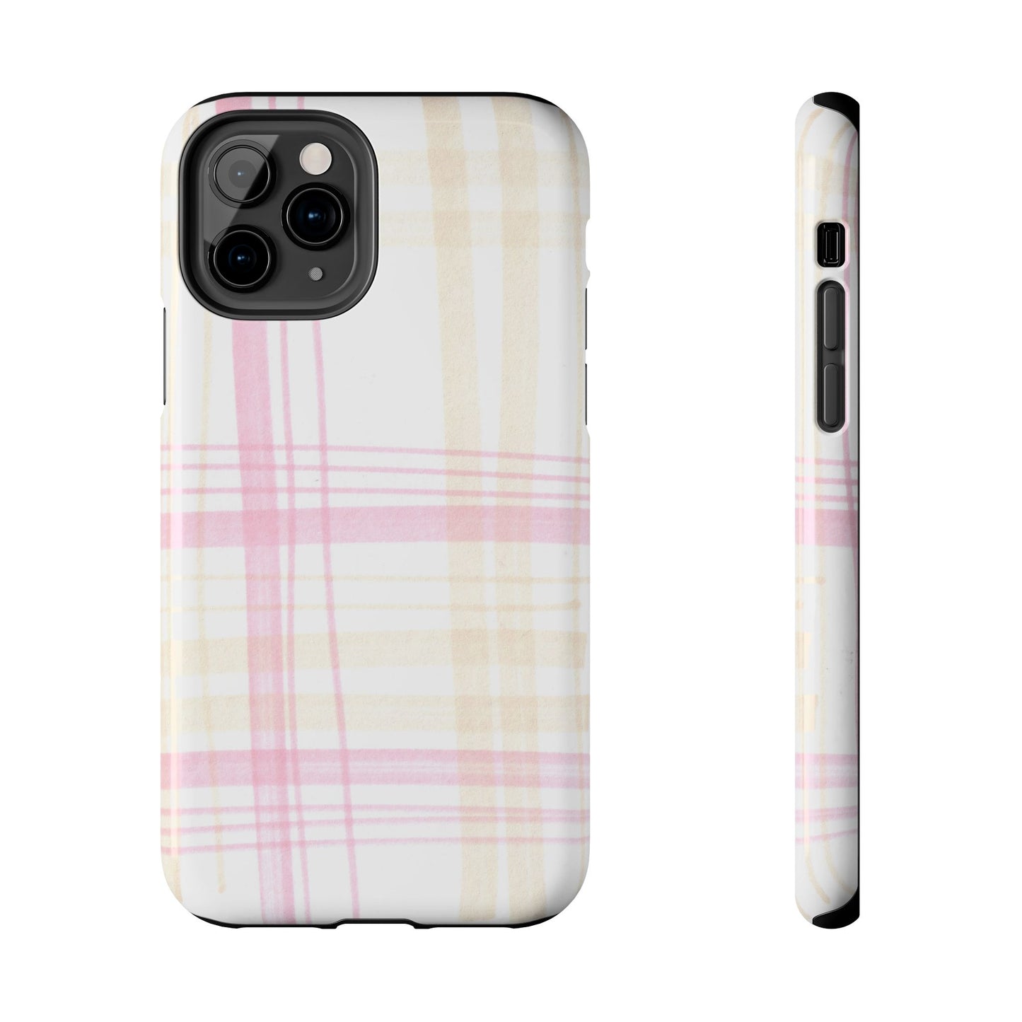 Flower Model Plaid Phone Case