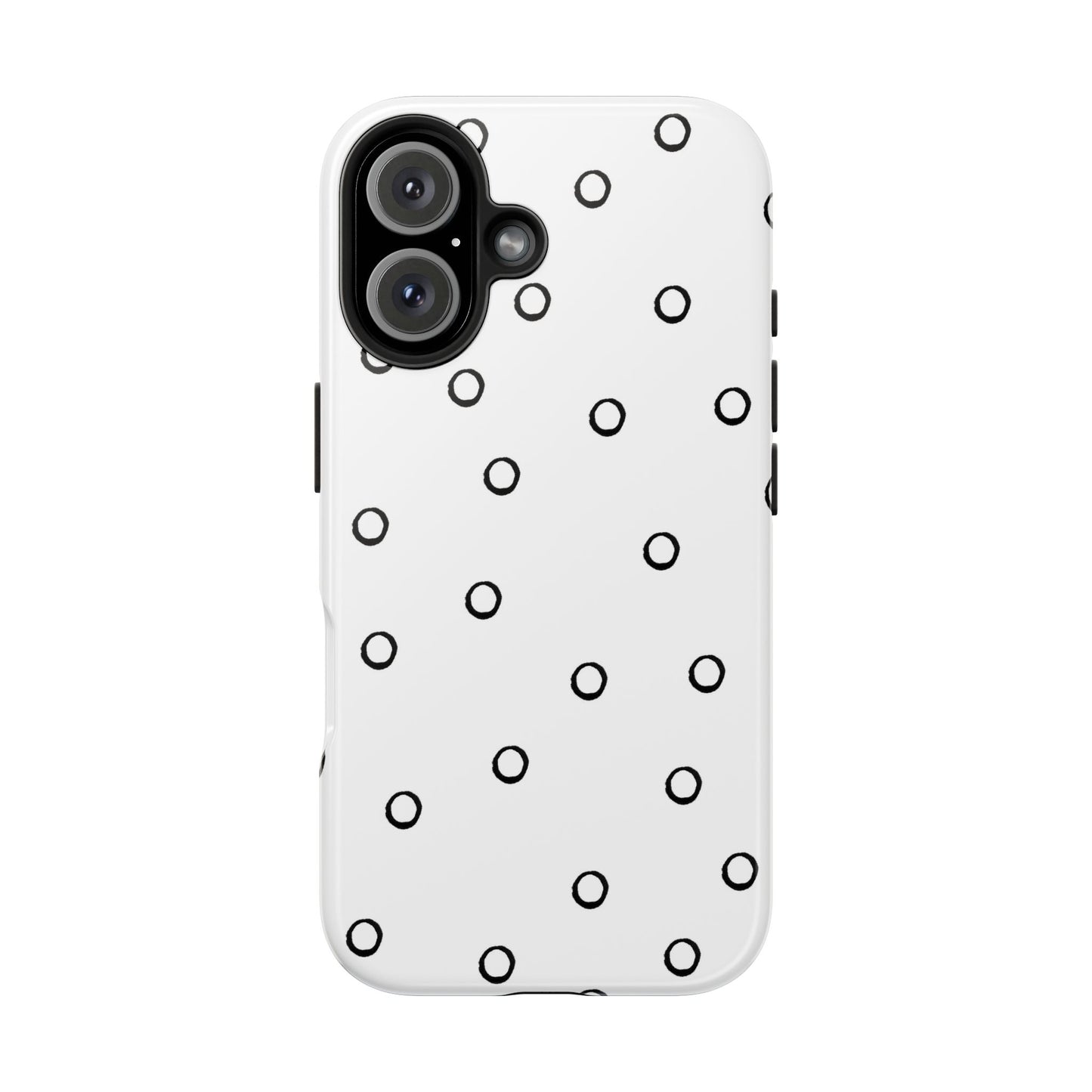 Open Dots White / Black Phone Case