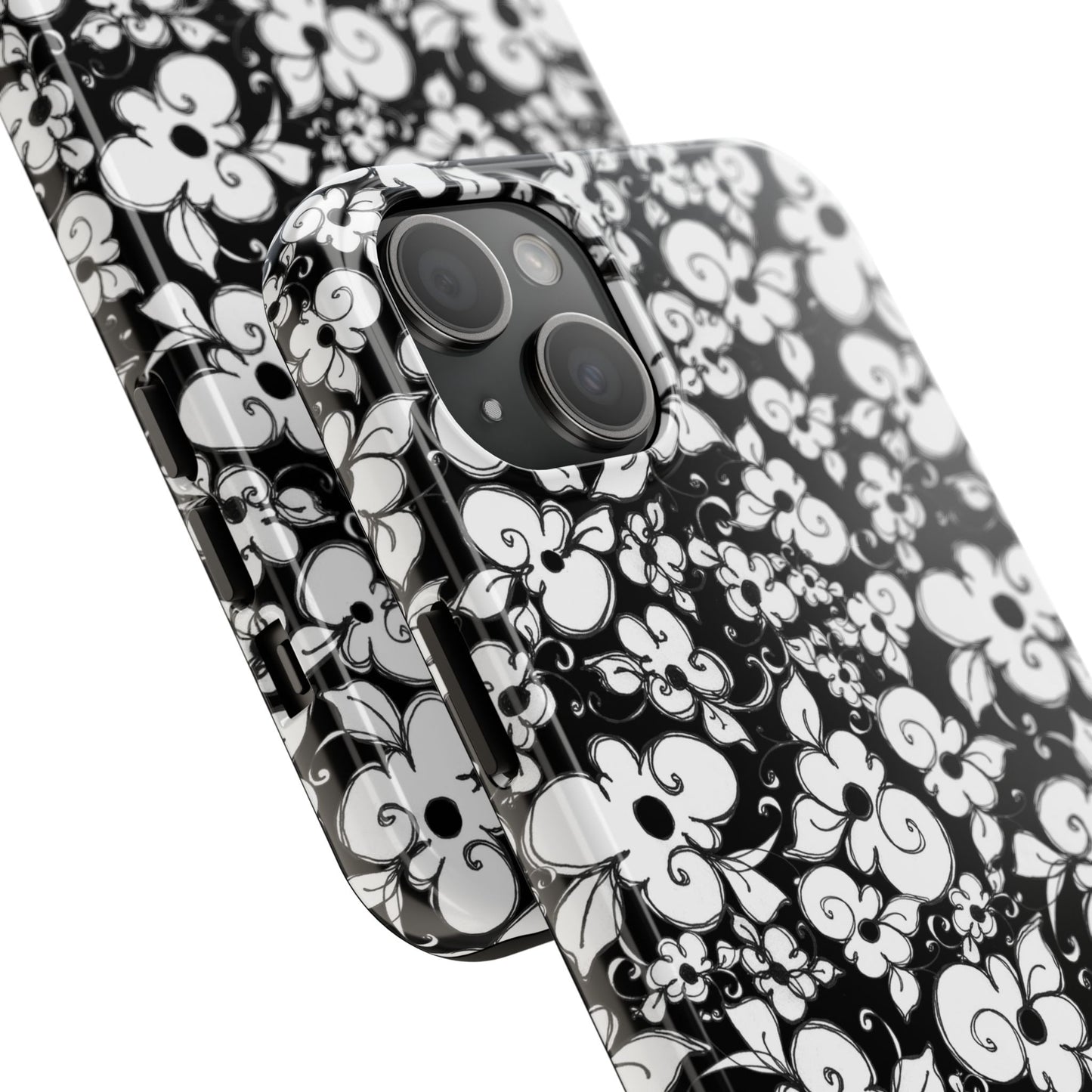 Dog Daisies Black Phone Case