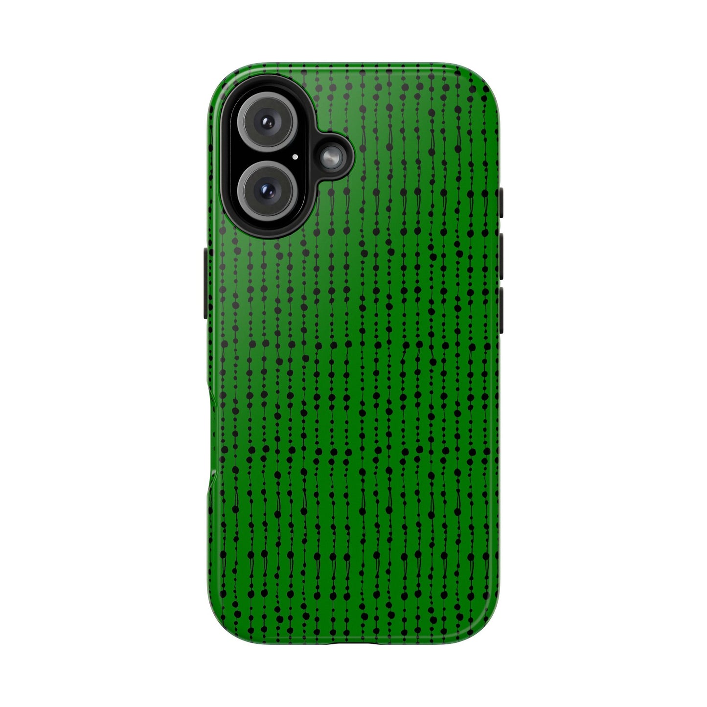 Beaded Curtain Green / Black Phone Case