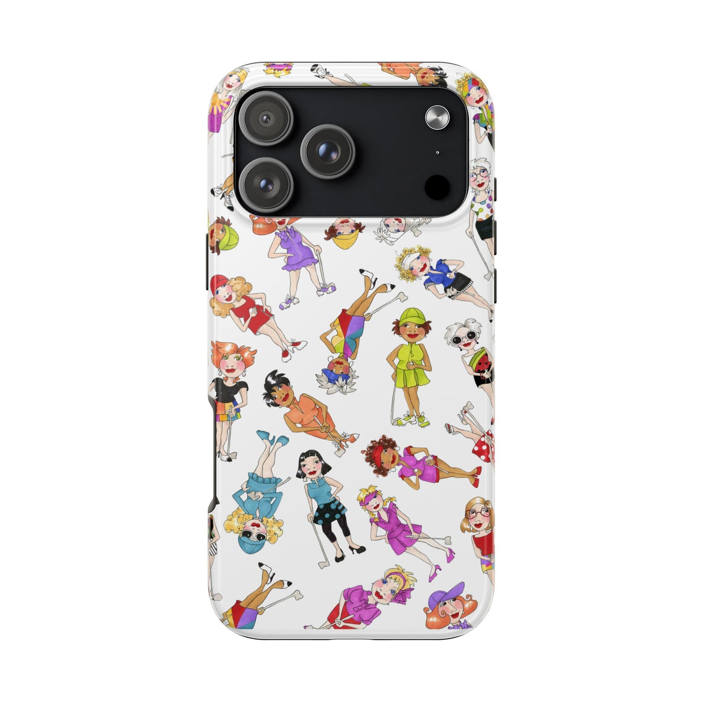 Tossed Golfer Girls White Phone Case