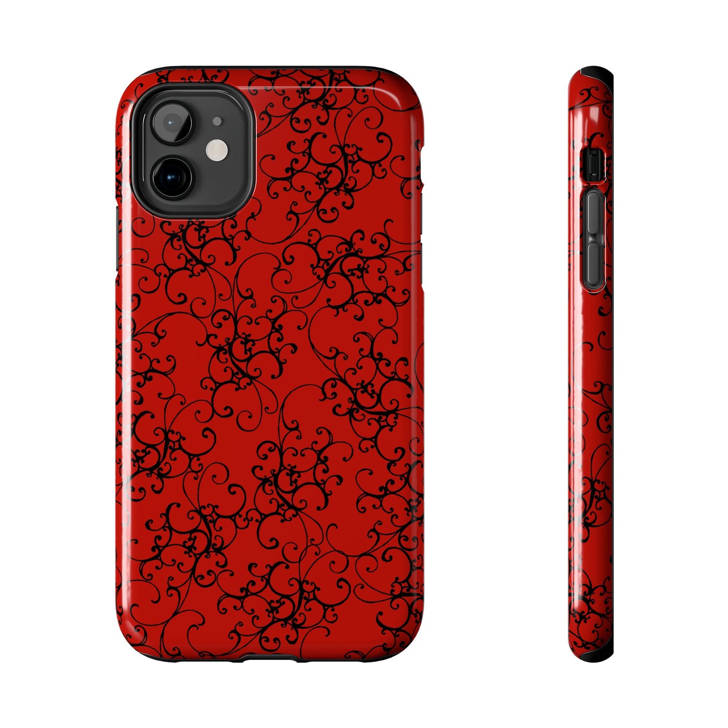 Elegant Scroll Red / Black Phone Case