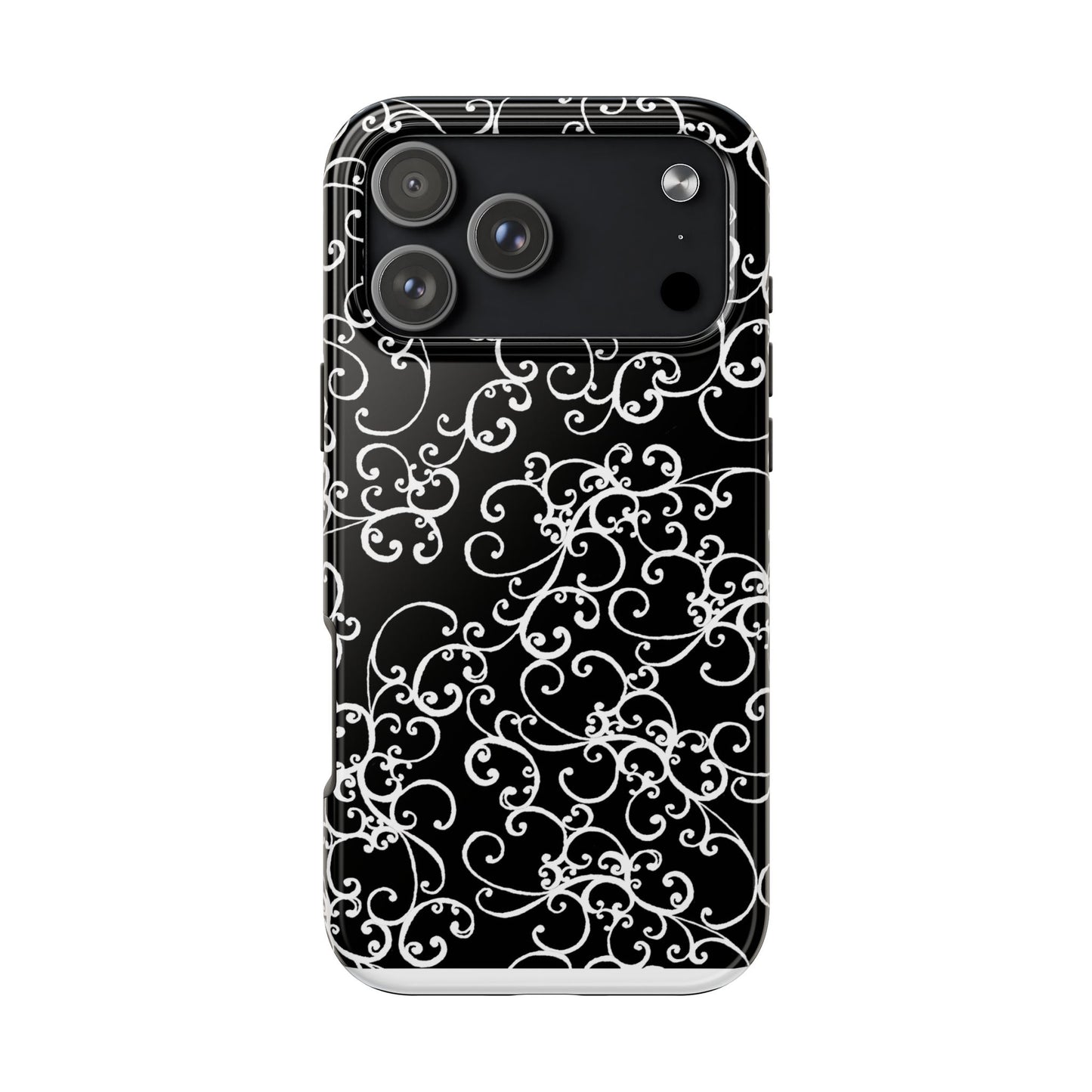 Elegant Scroll Black / White Phone Case