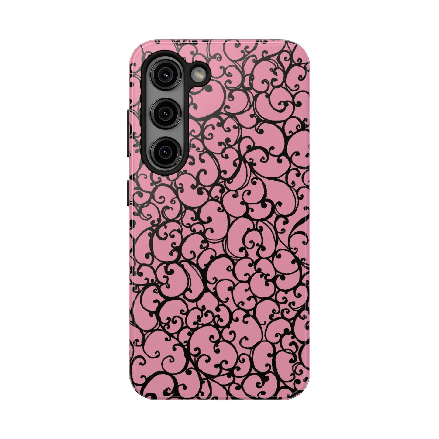 Scrollie Pink / Black Phone Case