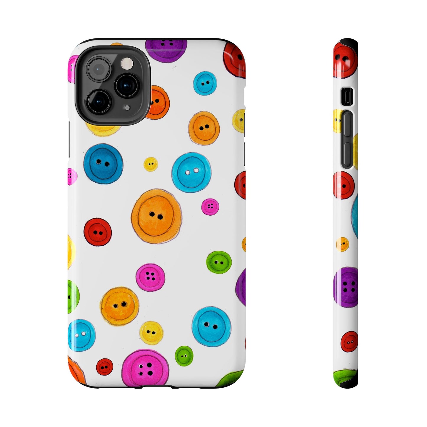 Button Dots White Phone Case
