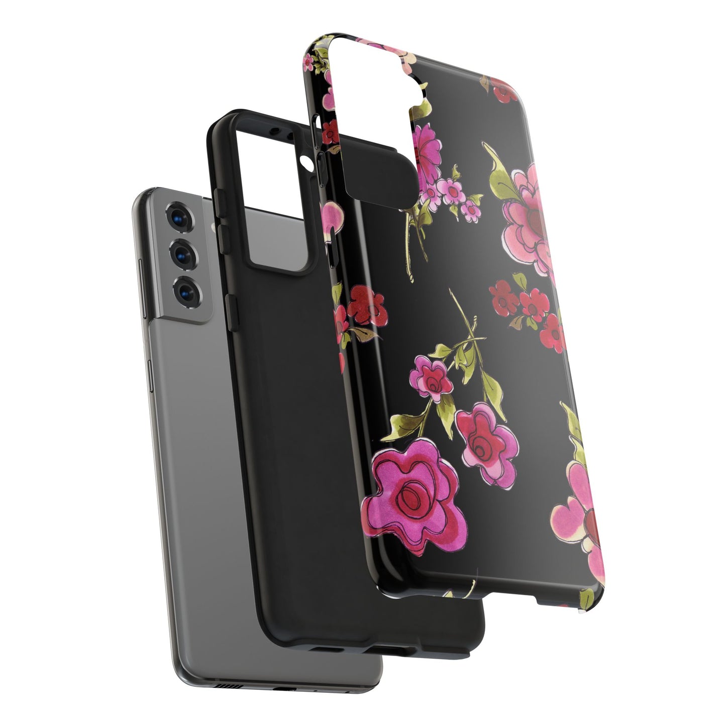 Jumbo Floral Black Phone Case