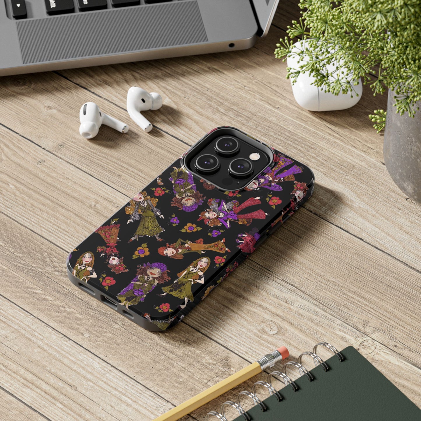Tossed Gypsies Black Phone Case