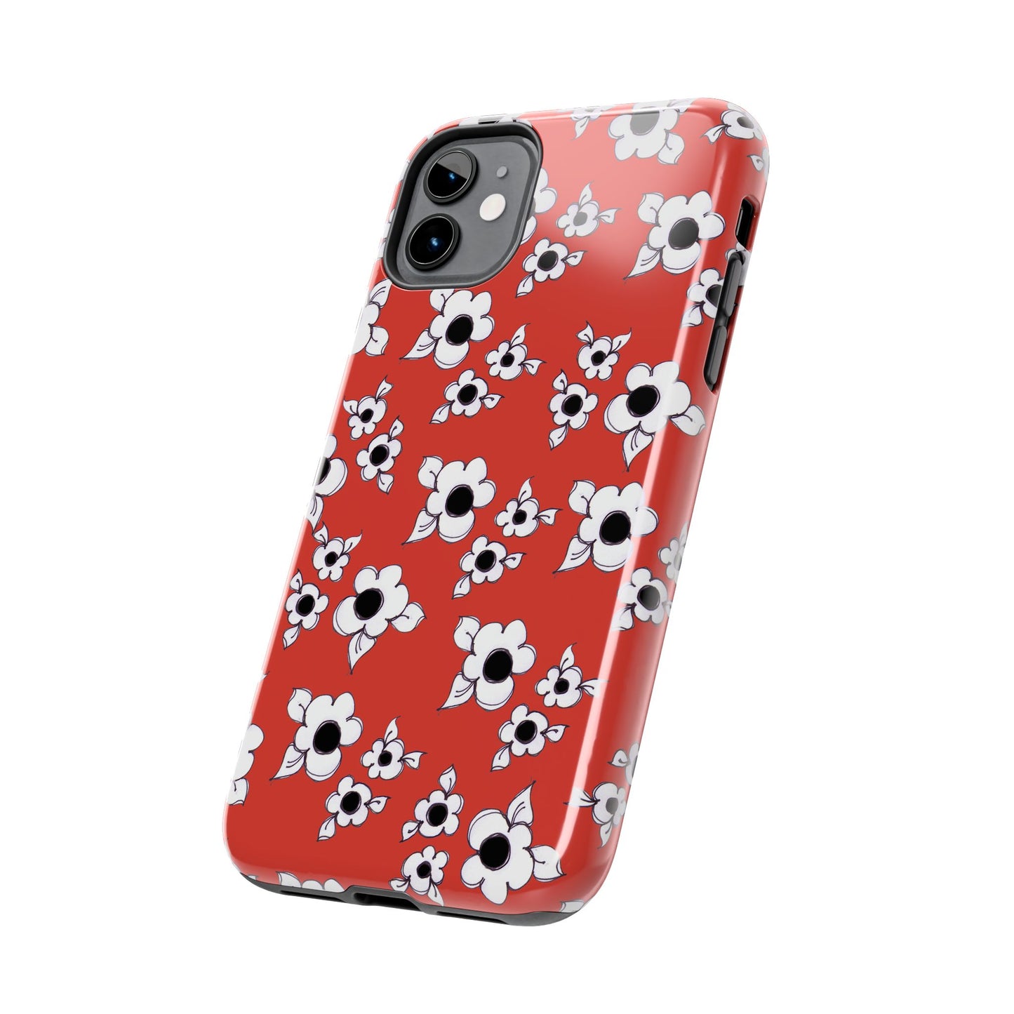 Daisy Cluster Red / Black Phone Case