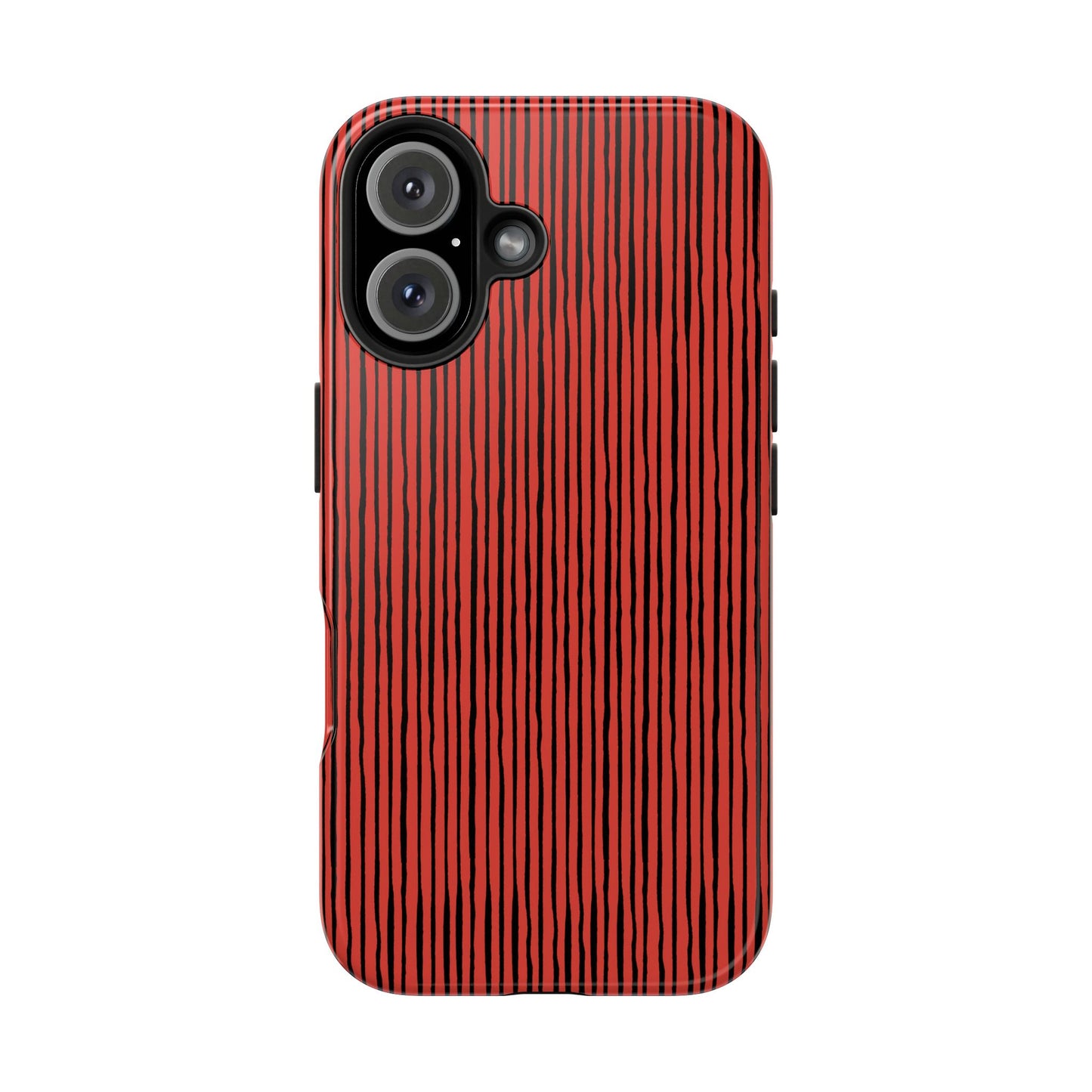 Quirky Pin Stripe Red / Black Phone Case