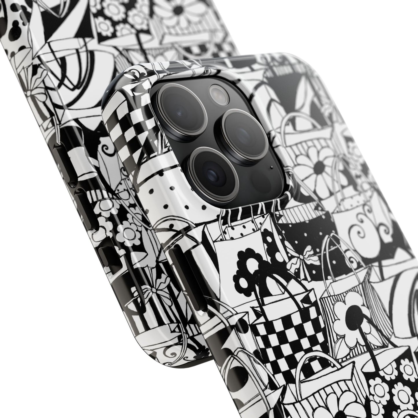 Totally Black / White Phone Case