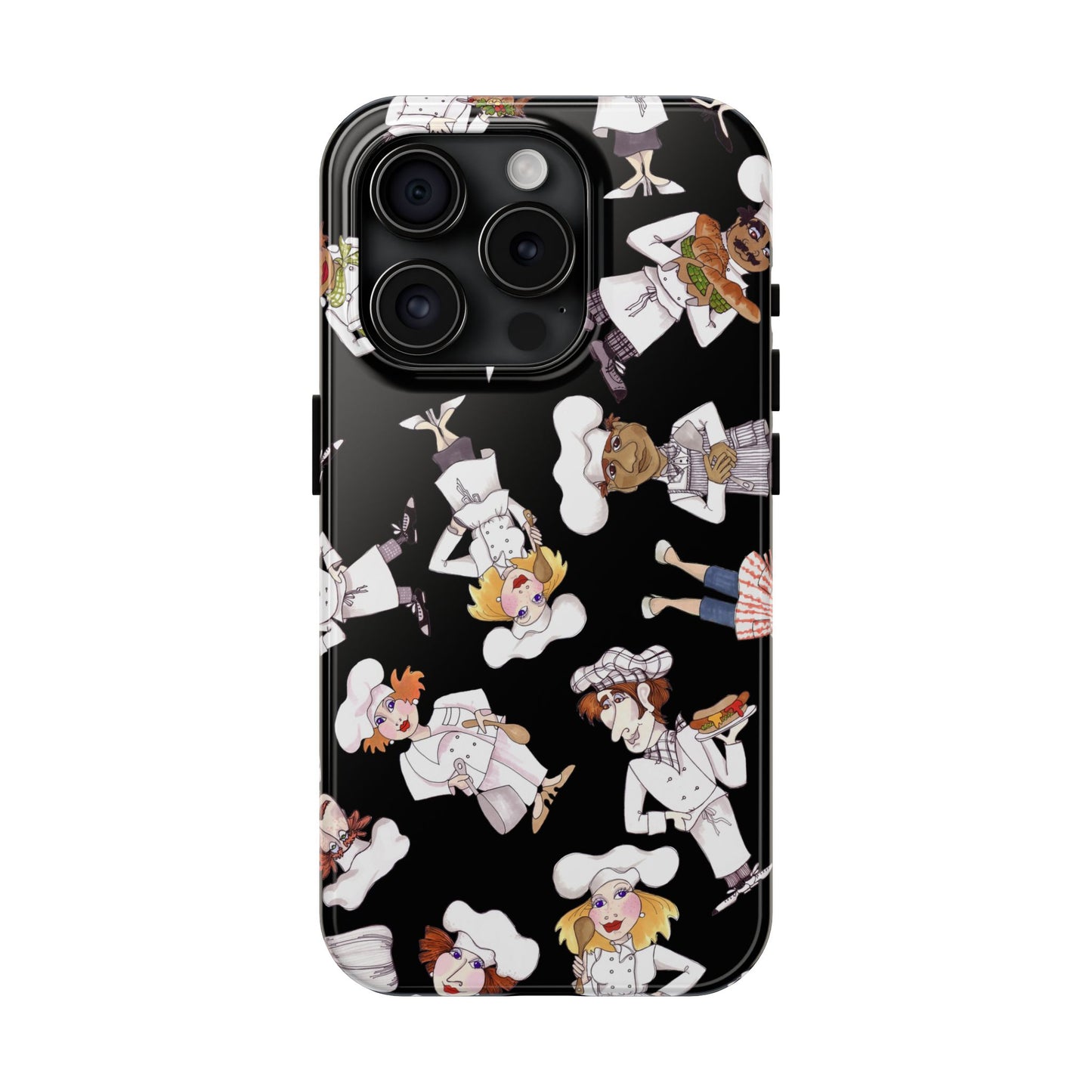 Tossed Chefs Black Phone Case