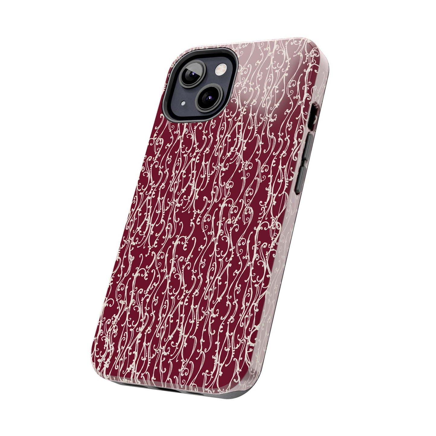 Swan Scroll Red / White Phone Case
