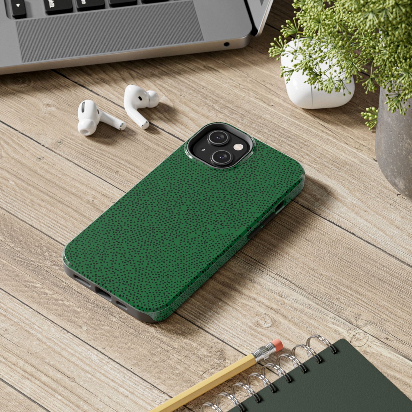 Mini Dot Green / Black Phone Case