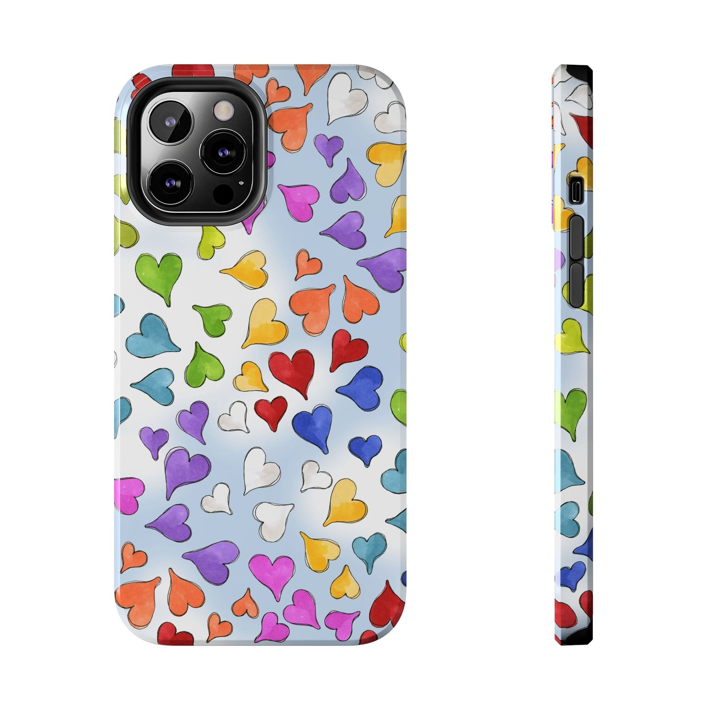 Happy Hearts Blue Sky Phone Case